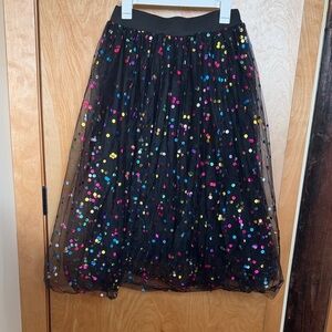 Colorful Sequin Black Tulle Skirt